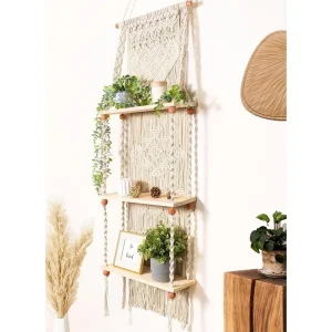 3-Tier Macrame Wall Shelf